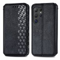 For Samsung Galaxy S24 Ultra 5G Cubic Grid Pressed Magnetic Leather Phone Case(Black)
