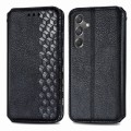 For Samsung Galaxy A15 Cubic Grid Pressed Magnetic Leather Phone Case(Black)