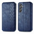 For Samsung Galaxy A15 Cubic Grid Pressed Magnetic Leather Phone Case(Blue)