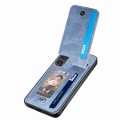 For Samsung Galaxy S24+ 5G Carbon Fiber Vertical Flip Zipper Phone Case(Blue)