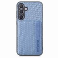 For Samsung Galaxy S24+ 5G Carbon Fiber Magnetic Card Wallet RFID Blocking Phone Case(Blue)