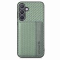 For Samsung Galaxy S24+ 5G Carbon Fiber Magnetic Card Wallet RFID Blocking Phone Case(Green)