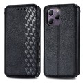 For Blackview A96 Cubic Grid Pressed Magnetic Leather Phone Case(Black)