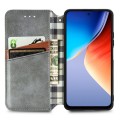 For Blackview A96 Cubic Grid Pressed Magnetic Leather Phone Case(Grey)