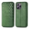 For Blackview A96 Cubic Grid Pressed Magnetic Leather Phone Case(Green)