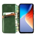 For Blackview A96 Cubic Grid Pressed Magnetic Leather Phone Case(Green)
