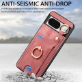For Google Pixel 8 Retro Skin-feel Ring Card Bag Phone Case with Hang Loop(Pink)