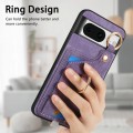 For Google Pixel 8 Retro Skin-feel Ring Card Bag Phone Case with Hang Loop(Purple)