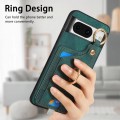 For Google Pixel 8 Retro Skin-feel Ring Card Bag Phone Case with Hang Loop(Green)