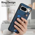 For Google Pixel 8 Retro Skin-feel Ring Card Bag Phone Case with Hang Loop(Blue)