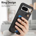 For Google Pixel 8 Retro Skin-feel Ring Card Bag Phone Case with Hang Loop(Black)