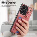 For Xiaomi Redmi Note 13 Pro+ Retro Skin-feel Ring Card Bag Phone Case with Hang Loop(Pink)