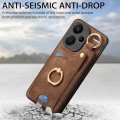 For Xiaomi Redmi Note 13 Pro+ Retro Skin-feel Ring Card Bag Phone Case with Hang Loop(Brown)
