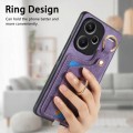 For Xiaomi Redmi Note 13 Pro+ Retro Skin-feel Ring Card Bag Phone Case with Hang Loop(Purple)
