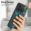 For Xiaomi 14 Pro Retro Skin-feel Ring Card Bag Phone Case with Hang Loop(Green)