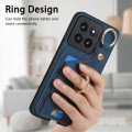 For Xiaomi 14 Pro Retro Skin-feel Ring Card Bag Phone Case with Hang Loop(Blue)