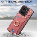 For Xiaomi 14 Retro Skin-feel Ring Card Bag Phone Case with Hang Loop(Pink)