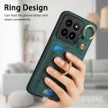 For Xiaomi 14 Retro Skin-feel Ring Card Bag Phone Case with Hang Loop(Green)