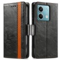 For Redmi Note 13 CaseNeo Splicing Dual Magnetic Buckle Leather Phone Case(Black)