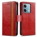 For Redmi Note 13 CaseNeo Splicing Dual Magnetic Buckle Leather Phone Case(Red)