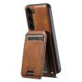 For Samsung Galaxy S23+ 5G Suteni H15  Oil Eax Leather Detachable Wallet Back Phone Case(Brown)