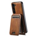 For Samsung Galaxy S23 5G Suteni H15  Oil Eax Leather Detachable Wallet Back Phone Case(Brown)