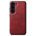 For Samsung Galaxy S23 5G Suteni H15  Oil Eax Leather Detachable Wallet Back Phone Case(Red)