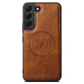 For Samsung Galaxy S22+ 5G Suteni H15  Oil Eax Leather Detachable Wallet Back Phone Case(Brown)