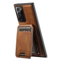 For Samsung Galaxy Note20 5G Suteni H15  Oil Eax Leather Detachable Wallet Back Phone Case(Khaki)
