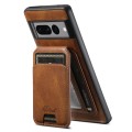 For Google Pixel 8a Suteni H15 Oil Eax Leather Detachable Wallet Back Phone Case(Brown)