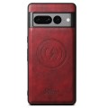 For Google Pixel 8a Suteni H15 Oil Eax Leather Detachable Wallet Back Phone Case(Red)