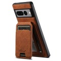 For Google Pixel 8 Suteni H16 Litchi Texture Leather Detachable Wallet Back Phone Case(Brown)