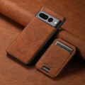 For Google Pixel 7a Suteni H16 Litchi Texture Leather Detachable Wallet Back Phone Case(Brown)