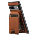 For Google Pixel 7 Suteni H16 Litchi Texture Leather Detachable Wallet Back Phone Case(Brown)