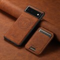 For Google Pixel 6a Suteni H16 Litchi Texture Leather Detachable Wallet Back Phone Case(Black)