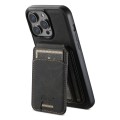 For iPhone 13 Pro Suteni H16 Litchi Texture Leather Detachable Wallet Back Phone Case(Black)