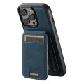 For iPhone 13 Suteni H16 Litchi Texture Leather Detachable Wallet Back Phone Case(Blue)