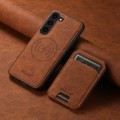 For Samsung Galaxy S23 5G Suteni H16 Litchi Texture Leather Detachable Wallet Back Phone Case(Brown)