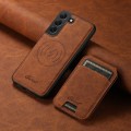 For Samsung Galaxy S22+ 5G Suteni H16 Litchi Texture Leather Detachable Wallet Back Phone Case(Brown