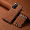 For Samsung Galaxy Note20 5G Suteni H16 Litchi Texture Leather Detachable Wallet Back Phone Case(Kha