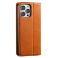 For iPhone 15 Pro Max Suteni J02 Oil Wax Wallet Leather Phone Case(Khaki)