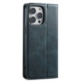 For iPhone 15 Pro Max Suteni J02 Oil Wax Wallet Leather Phone Case(Blue)