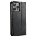 For iPhone 15 Pro Suteni J02 Oil Wax Wallet Leather Phone Case(Black)
