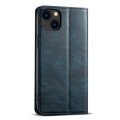 For iPhone 15 Suteni J02 Oil Wax Wallet Leather Phone Case(Blue)