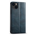 For iPhone 14 Plus Suteni J02 Oil Wax Wallet Leather Phone Case(Blue)