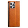 For iPhone 13 Pro Max Suteni J02 Oil Wax Wallet Leather Phone Case(Khaki)