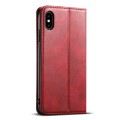 For iPhone XS Max Suteni J02 Oil Wax Wallet Leather Phone Case(Red)