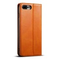 For iPhone 7 / 8 / SE 2022 Suteni J02 Oil Wax Wallet Leather Phone Case(Khaki)