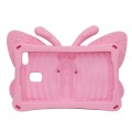 For Samsung Galaxy Tab A9 8.7 X110/X115 Butterfly Bracket Kids EVA Shockproof Tablet Case(Pink)