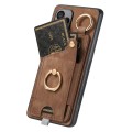 For Huawei P60 Retro Skin-feel Ring Card Bag Phone Case with Hang Loop(Brown)